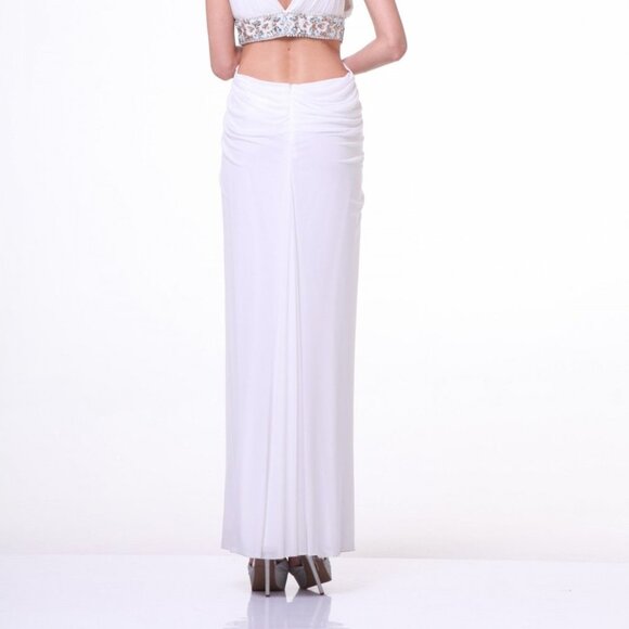 V-Neck Sleeveless Sheath Shape Prom Dress CDJ704 - Picture 3 of 5